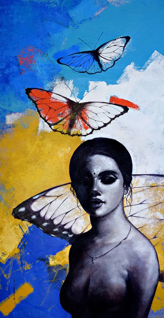 butterfly paintings by kishore pratima biswas