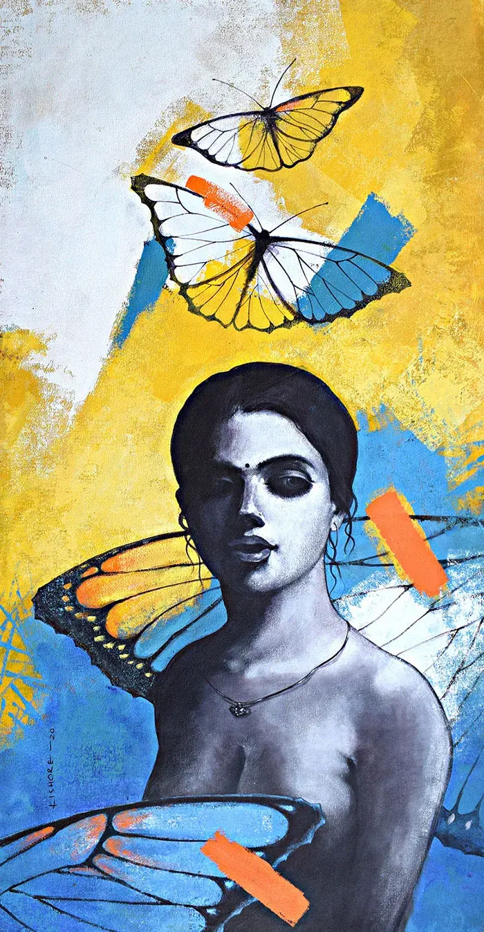 butterfly paintings by kishore pratima biswas