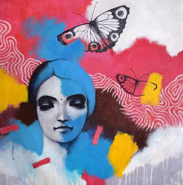 butterfly paintings by kishore pratima biswas