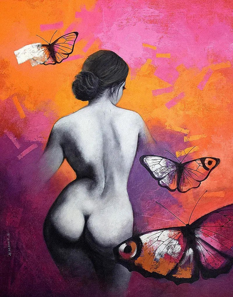 female figure painting by kishore pratima biswas